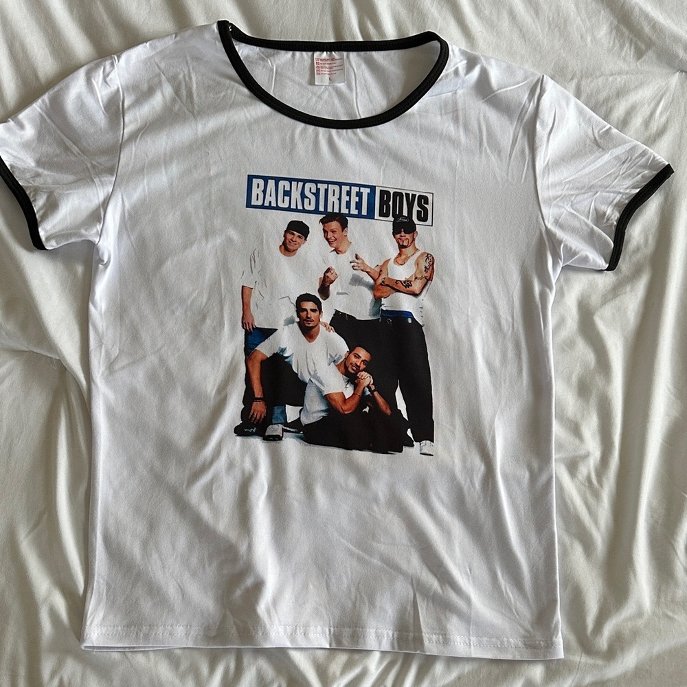 White Graphic T-Shirt Backstreet Boys
